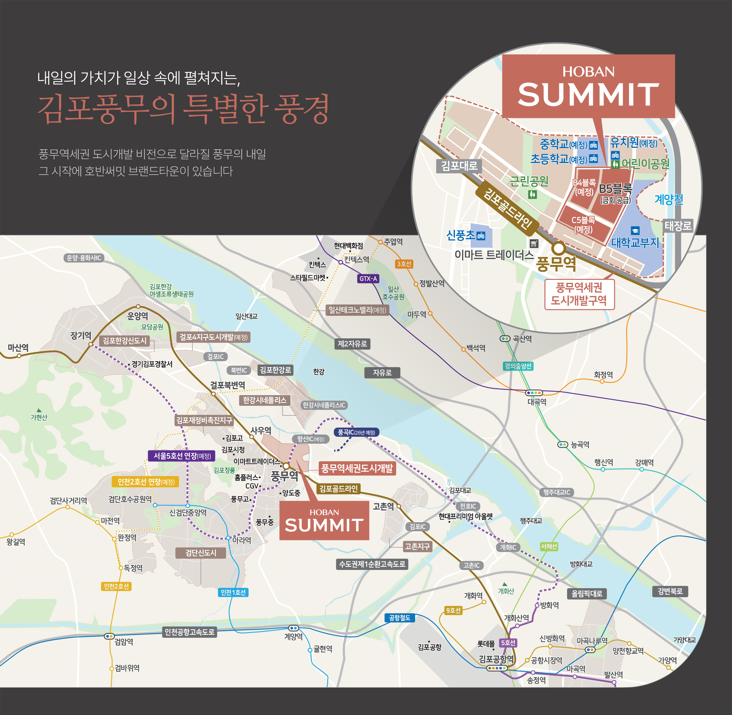 풍무역 호반써밋 교통 인프라 배너